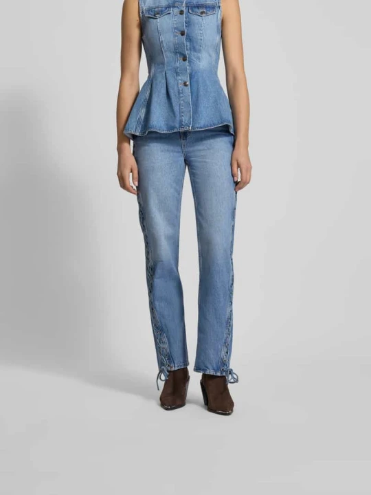 Zdjęcie produktu Jeansy o kroju straight fit z Bawełny ROTATE Jeansowy niebieski