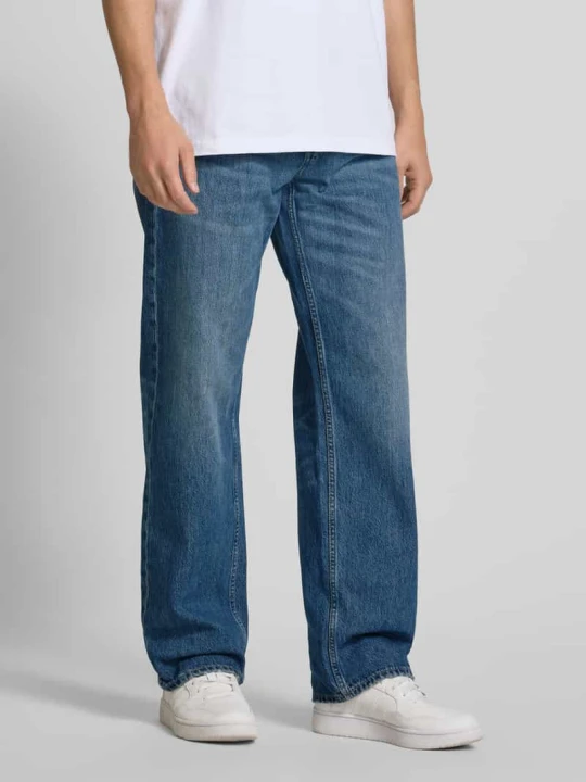 Zdjęcie produktu Jeansy o kroju straight fit z czystej bawełny 5 kieszeniami Calvin Klein Jeans Jeansowy niebieski