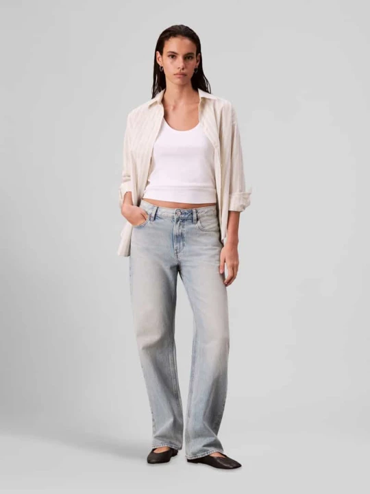 Zdjęcie produktu Jeansy o kroju straight fit z czystej bawełny Calvin Klein Jeans Jasnoniebieski