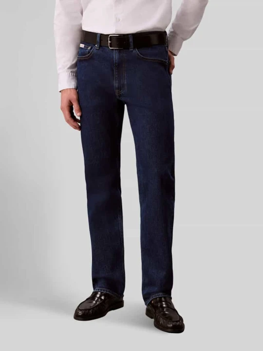 Zdjęcie produktu Jeansy o kroju straight fit z czystej bawełny Calvin Klein Jeans Ciemnoniebieski