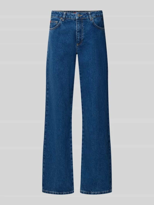Zdjęcie produktu Jeansy o kroju straight fit z czystej bawełny model 'LEGUME' MAX&Co. Ciemnoniebieski