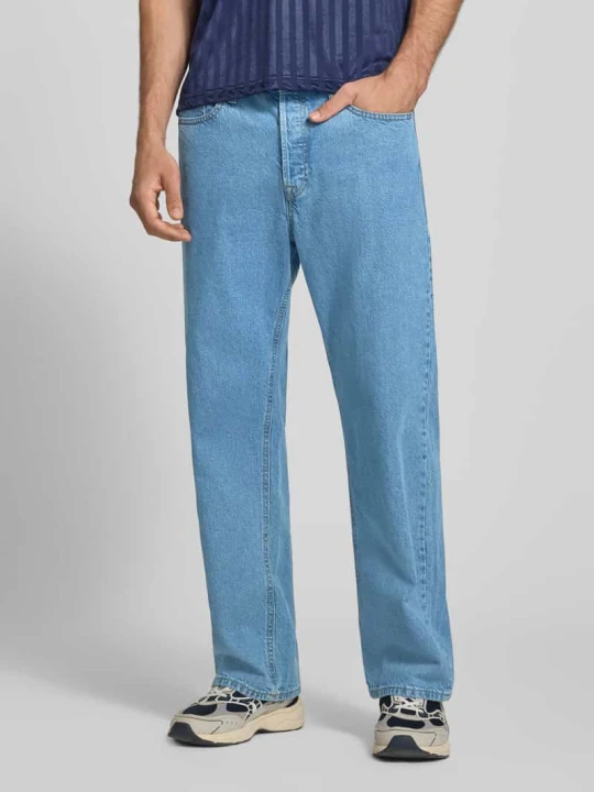 Zdjęcie produktu Jeansy o kroju straight fit z czystej bawełny model 'Ted' Jack&Jones Jeansowy niebieski