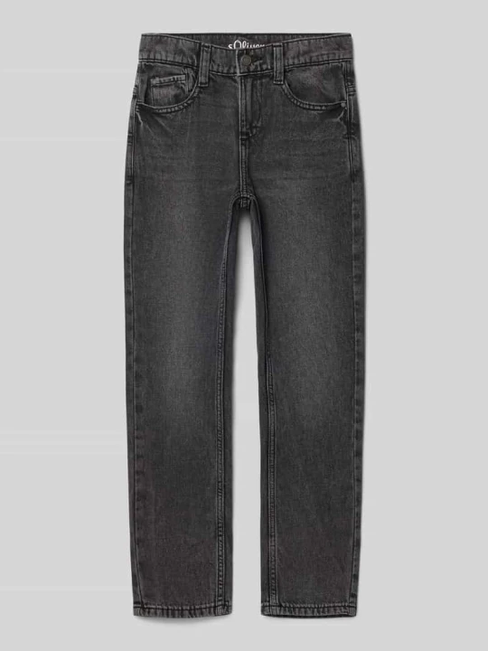 Zdjęcie produktu Jeansy o kroju straight fit z czystej bawełny s.Oliver Czarny