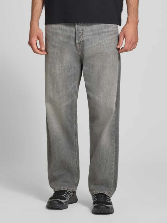 Zdjęcie produktu Jeansy o kroju straight fit z czystej bawełny z efektem znoszenia Jack&Jones Jasnoszary