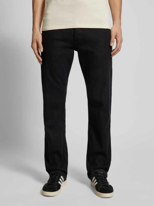 Zdjęcie produktu Jeansy o kroju straight fit z detalem z logo Calvin Klein Jeans Czarny