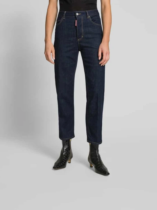 Zdjęcie produktu Jeansy o kroju straight fit z detalem z logo Dsquared2 Granatowy