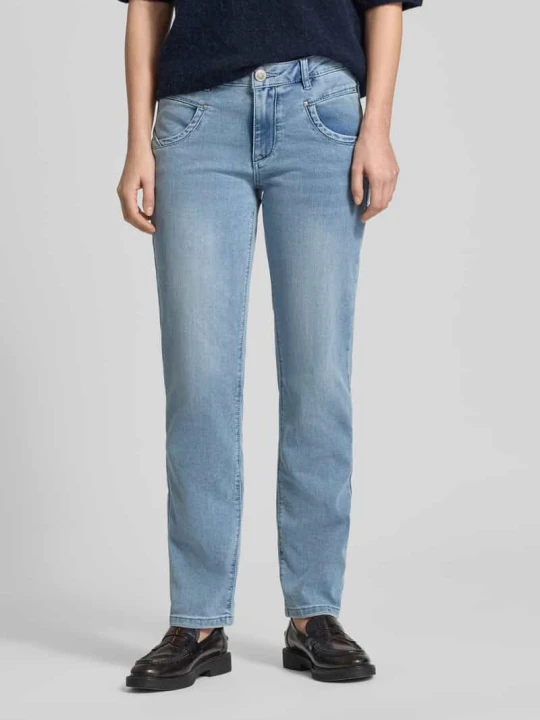 Zdjęcie produktu Jeansy o kroju straight fit z domieszką wiskozy model 'Anna' Buena Vista Jasnoniebieski