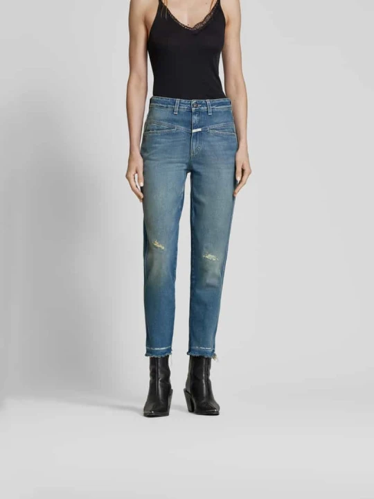 Zdjęcie produktu Jeansy o kroju straight fit z efektem znoszenia Closed Jeansowy niebieski