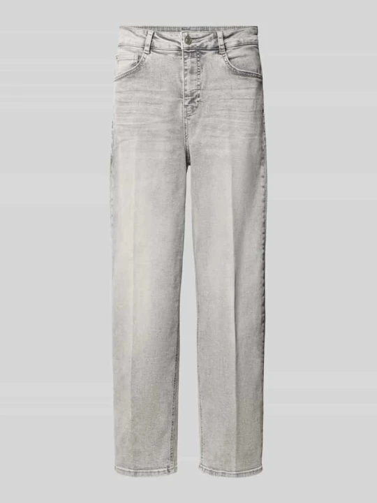Zdjęcie produktu Jeansy o kroju straight fit z efektem znoszenia model 'Maxie' Opus Jasnoszary