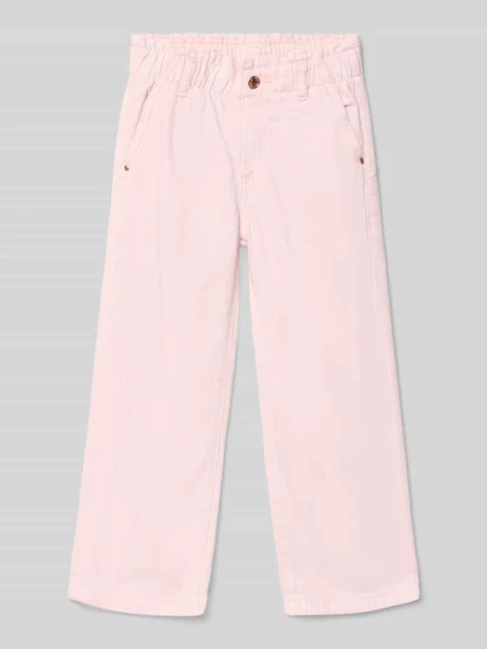 Zdjęcie produktu Jeansy o kroju straight fit z elastycznym pasem Model 'Palazzo' Guess Jasnoróżowy