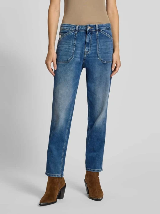 Zdjęcie produktu Jeansy o kroju straight fit z kieszeniami z patką model ‘Schönau’ Goldgarn Niebieski