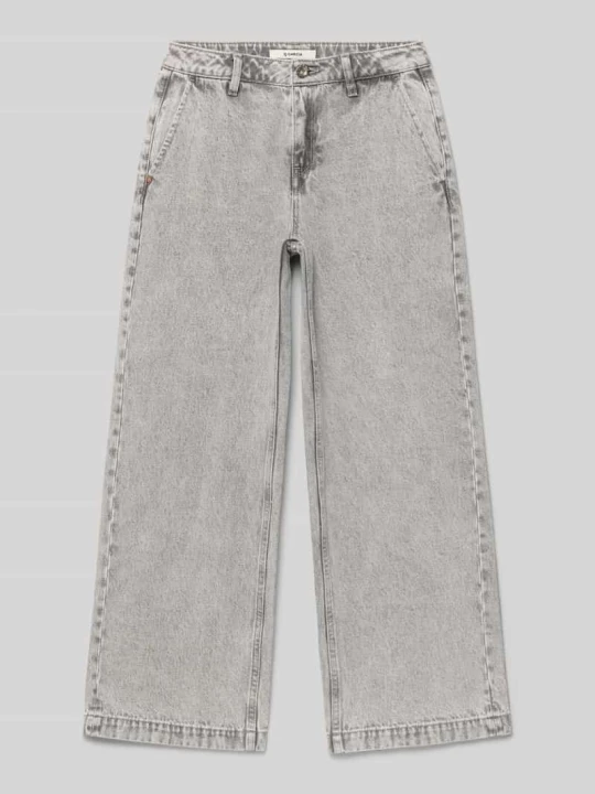 Zdjęcie produktu Jeansy o kroju straight fit z lamowanymi kieszeniami Garcia Jasnoszary