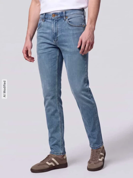 Zdjęcie produktu Jeansy o kroju straight fit z mieszanka bawełny model 'Greensboro' Wrangler Jeansowy niebieski