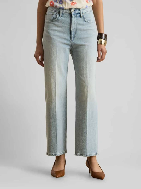 Zdjęcie produktu Jeansy o kroju straight fit z mieszanka bawełny z kanty Lauren Ralph Lauren Jeansowy niebieski melanż