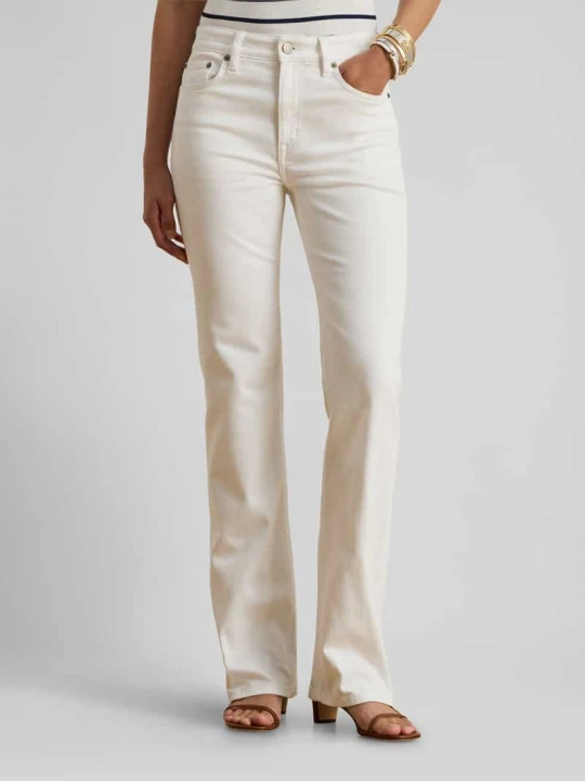 Zdjęcie produktu Proste jeansy o kroju Straight Fit z mieszanki bawełny Lauren Ralph Lauren Biały