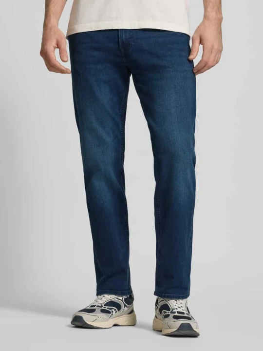 Zdjęcie produktu Jeansy o kroju straight fit z Mieszanka bawełny Model 'CLARK ORIGINAL' Jack&Jones Ciemnoniebieski
