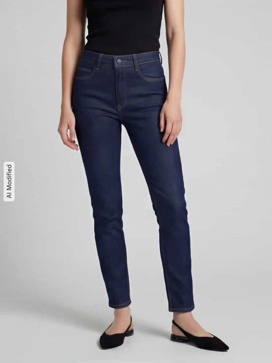 Zdjęcie produktu Jeansy o kroju straight fit z mieszanki bawełny model 'Dream' MAC Granatowy