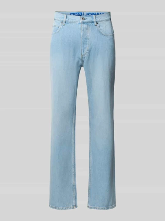 Zdjęcie produktu Jeansy o kroju straight fit z mieszanki bawełny model 'Jonah' Hugo Jasnoniebieski