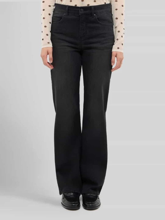 Zdjęcie produktu Jeansy o kroju straight fit z mieszanki bawełny model 'Lara' Angels Antracytowy