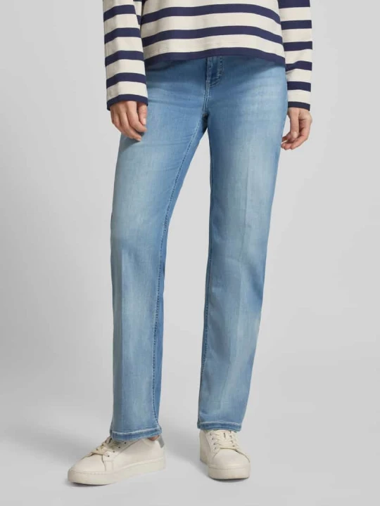 Zdjęcie produktu Jeansy o kroju straight fit z mieszanki bawełny model 'LAURA TURN UP' MAC Jasnoniebieski