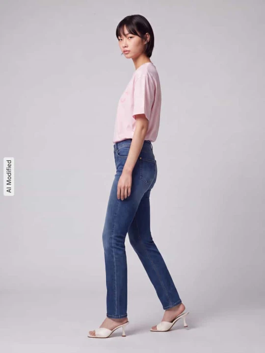Zdjęcie produktu Jeansy o kroju straight fit z mieszanki bawełny model 'LIV' TONI Niebieski