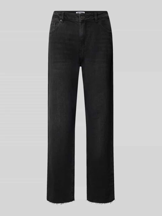 Zdjęcie produktu Jeansy o kroju straight fit z mieszanki bawełny REVIEW Czarny