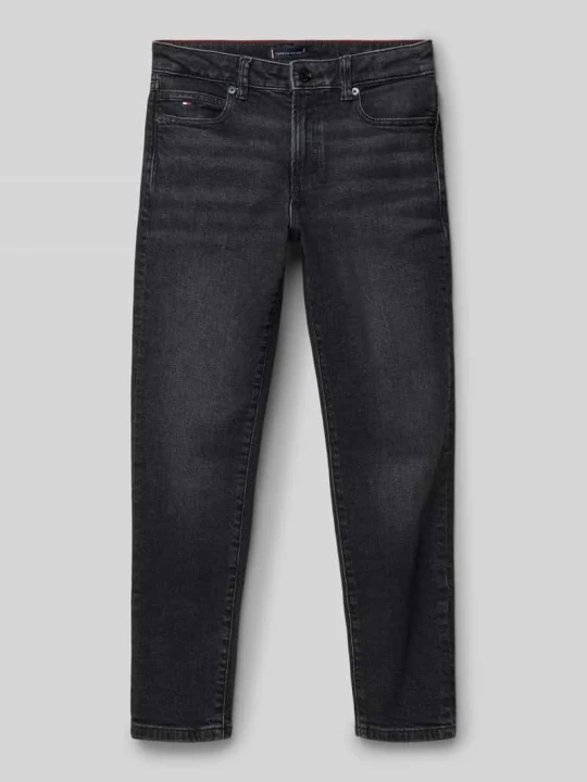 Zdjęcie produktu Jeansy o kroju straight fit z mieszanki bawełny Tommy Hilfiger Czarny