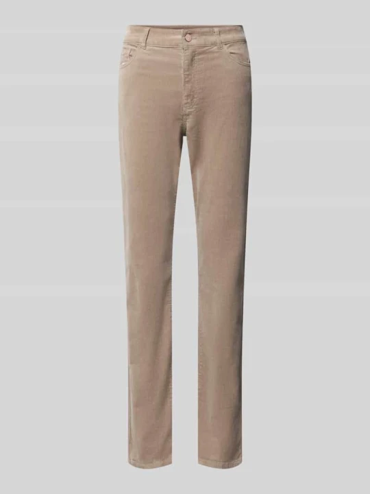 Zdjęcie produktu Jeansy o kroju straight fit z mieszanki bawełny w imitacji sztruksu Christian Berg Kamienny