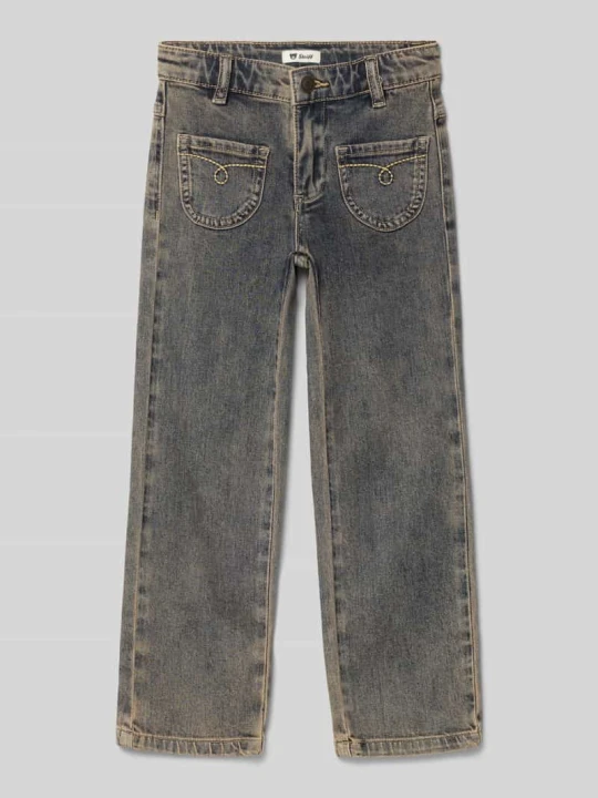 Zdjęcie produktu Jeansy o kroju straight fit z naszywanymi kieszeniami Steiff Czarny