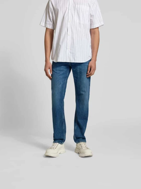 Zdjęcie produktu Jeansy o kroju straight fit z naszywką z logo Closed Jeansowy niebieski