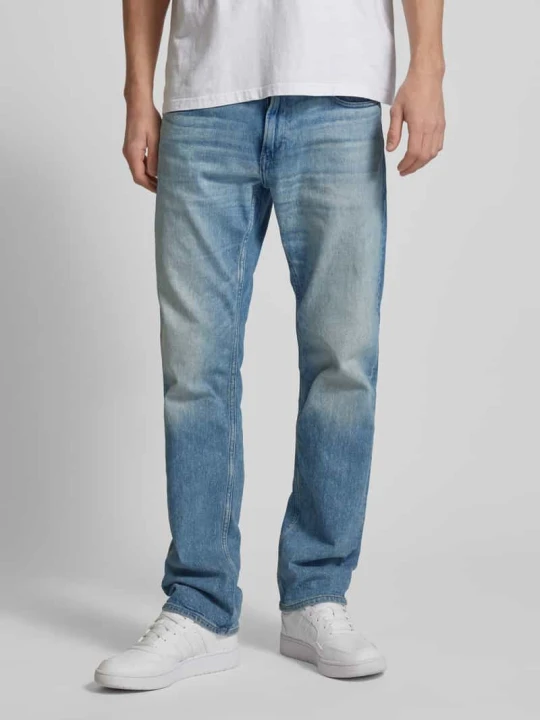Zdjęcie produktu Jeansy o kroju straight fit z naszywką z logo model ‘Mosa’ G-Star Raw Niebieski