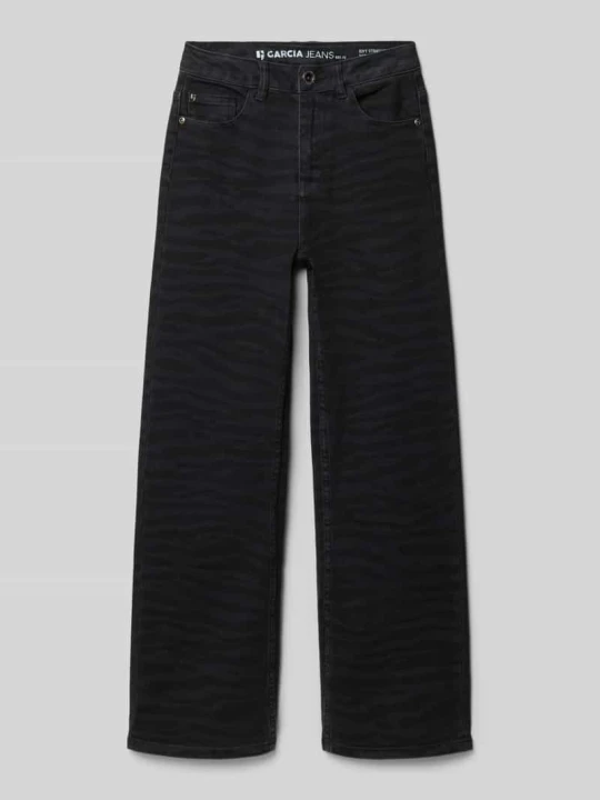 Zdjęcie produktu Jeansy o kroju straight fit z wpuszczanymi kieszeniami Garcia Czarny