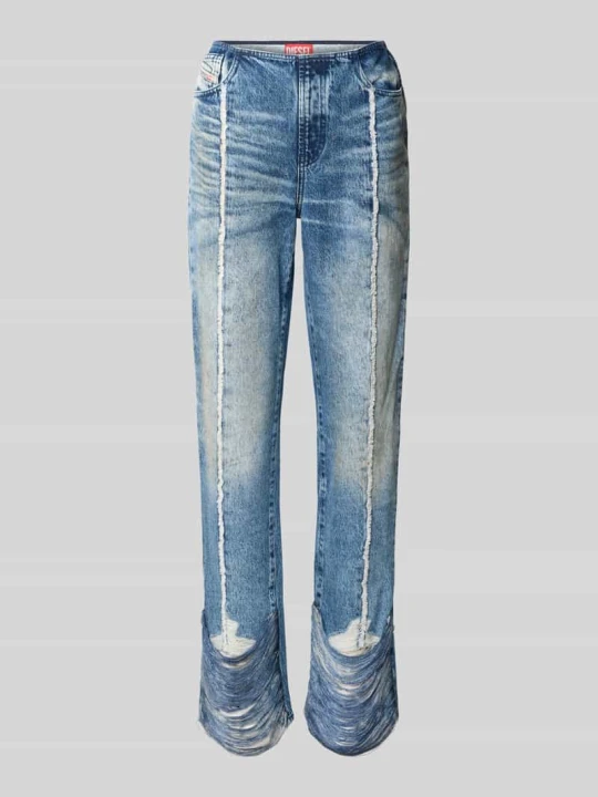 Zdjęcie produktu Jeansy o kroju straight fit z wyrazistymi szwami w kontrastowym kolorze Diesel