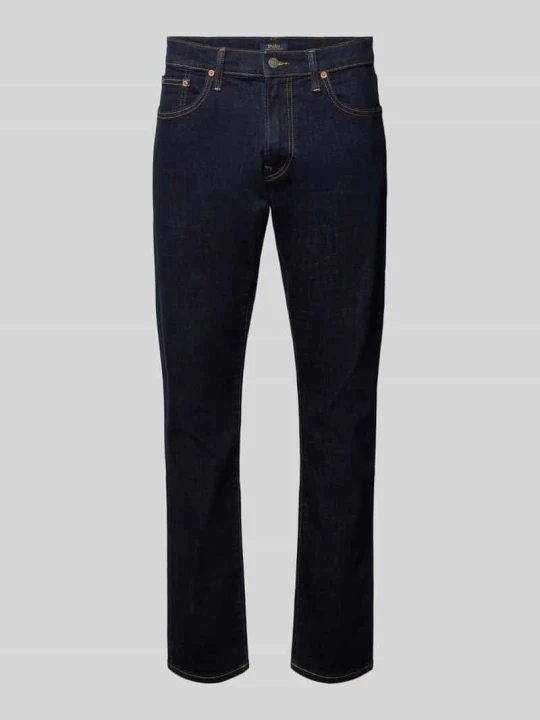 Zdjęcie produktu Jeansy o kroju straight fit ze stylizowaną na denim w surowym wykończeniu Polo Ralph Lauren Ciemnoniebieski