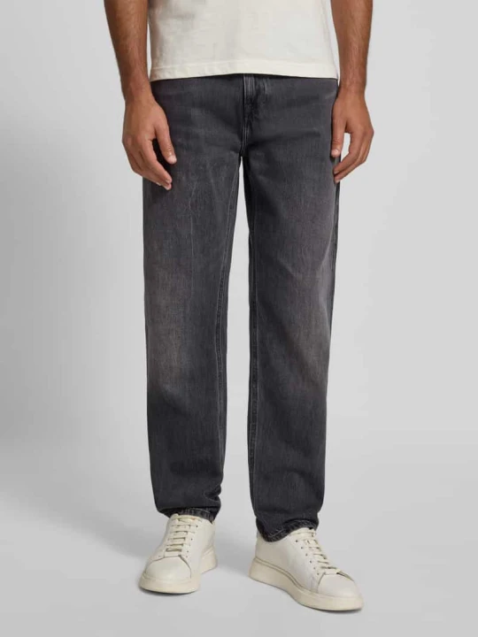 Zdjęcie produktu Jeansy o kroju tapered fit z czystej bawełny Tommy Hilfiger Ciemnoszary