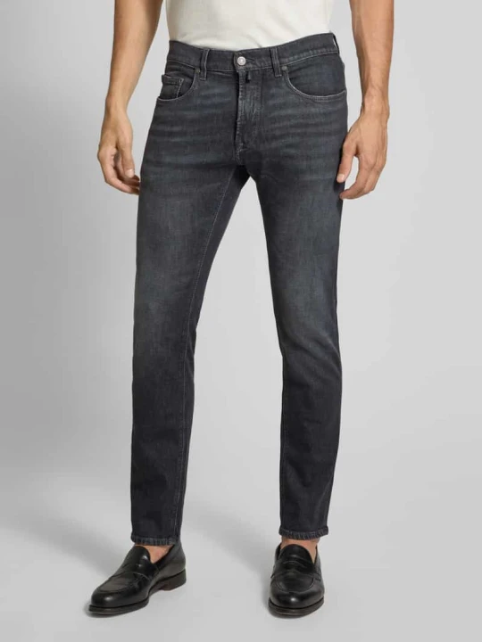 Zdjęcie produktu Dżinsy w kroju tapered fit w stylu used model 'Lyon' Pierre Cardin Ciemnoszary