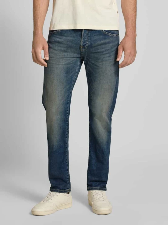 Zdjęcie produktu Jeansy o kroju tapered fit z efektem znoszenia model ‘MIKE’ Jack&Jones Jeansowy niebieski