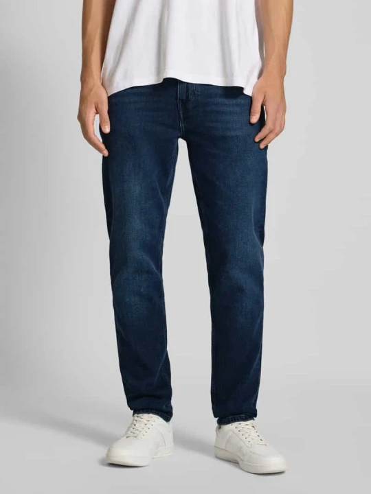 Zdjęcie produktu Jeansy o kroju tapered fit z mieszanki bawełny model ‘ARIC’ Marc O'Polo Ciemnoniebieski