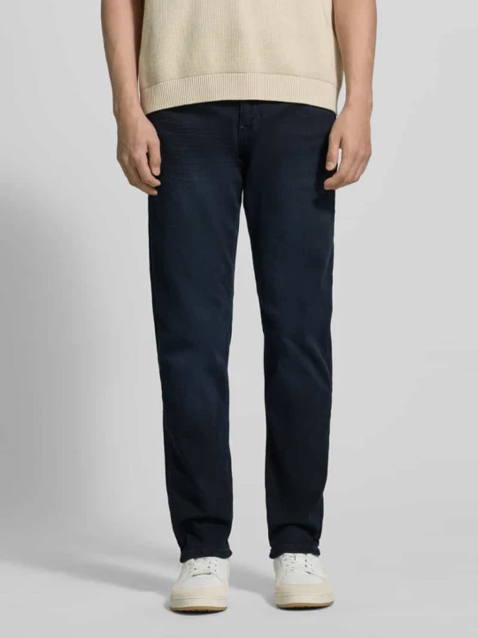 Zdjęcie produktu Jeansy o kroju tapered fit z mieszanki bawełny model 'BRYDEN' Tom Tailor Ciemnoniebieski