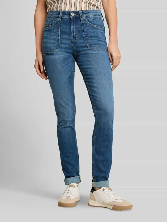 Zdjęcie produktu Jeansy o kroju tapered fit z mieszanki bawełny model 'MAYA' Tom Tailor Niebieski