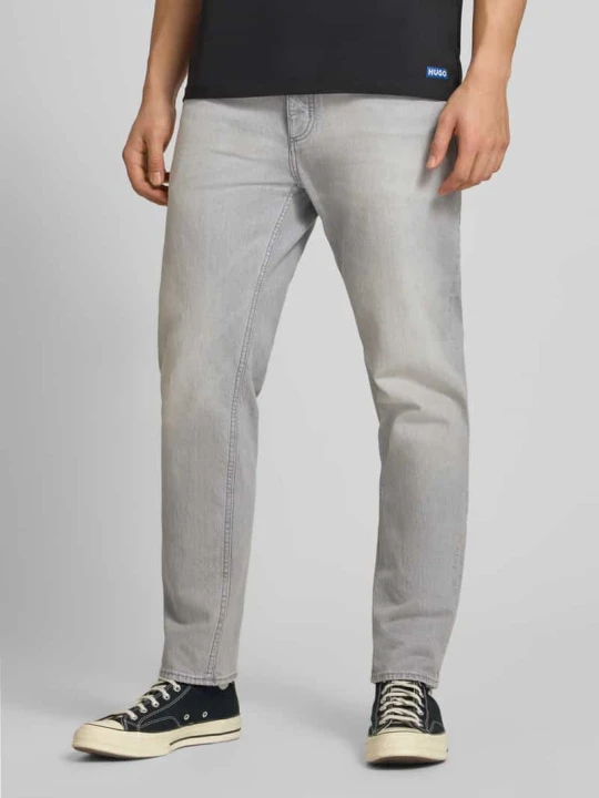 Zdjęcie produktu Jeansy o kroju tapered straight fit z mieszanka bawełny model 'BRODY' Hugo Jasnoszary