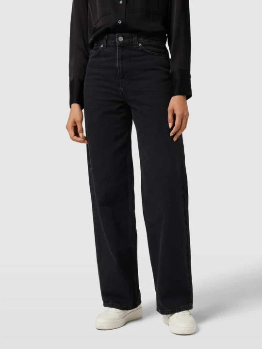 Zdjęcie produktu Jeansy o kroju wide fit z 5 kieszeniami model ‘MARLEY’ Selected Czarny