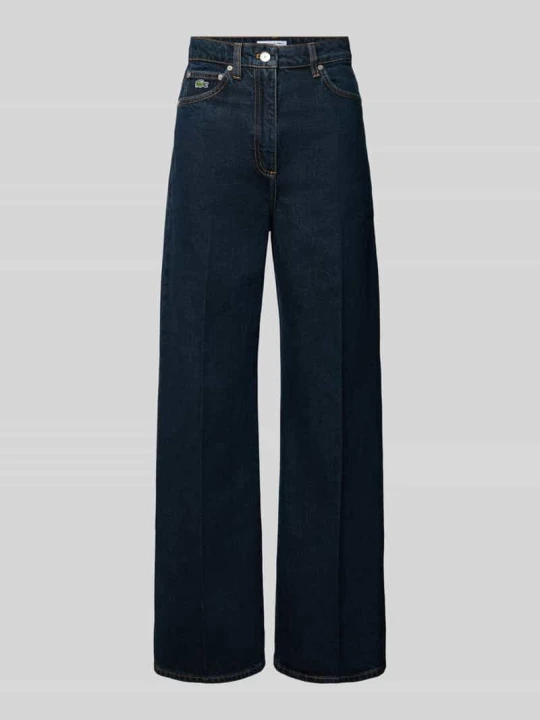 Zdjęcie produktu Jeansy o kroju wide fit z detal z logo Lacoste Ciemnoniebieski