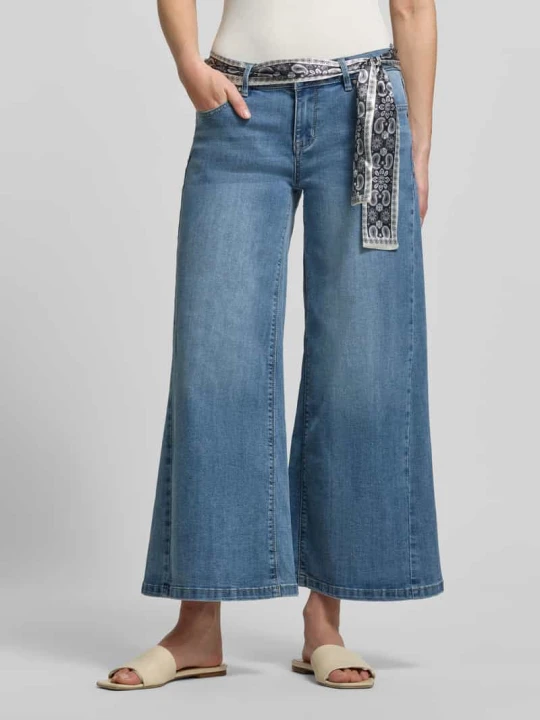 Zdjęcie produktu Jeansy o kroju wide fit z dodatkiem wiskozy model 'Palazzo' Buena Vista Niebieski