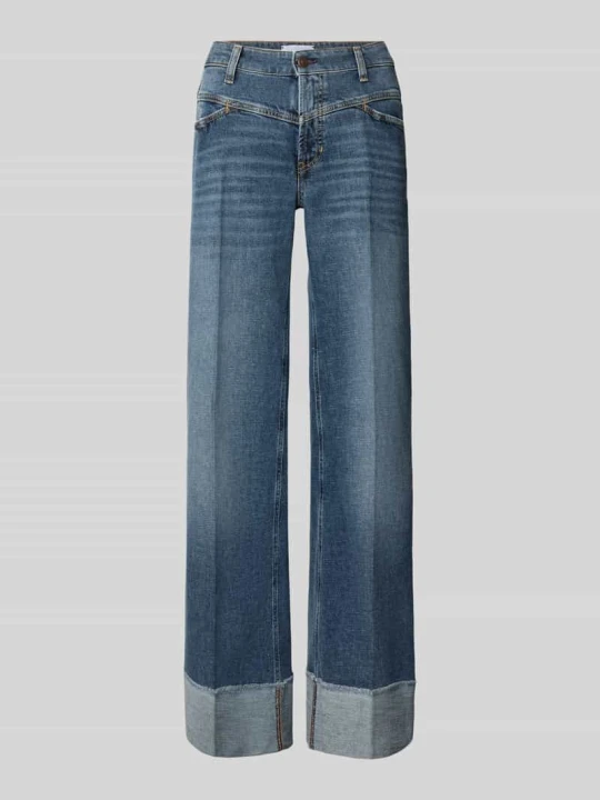 Zdjęcie produktu Jeansy o kroju wide fit z mieszanki bawełny model 'ANTONIA' CAMBIO Niebieski