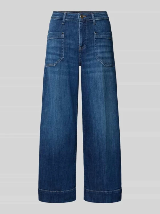 Zdjęcie produktu Jeansy o kroju wide fit z mieszanki bawełny model 'MIRU 6 / 8' RAFFAELLO ROSSI Jeansowy niebieski