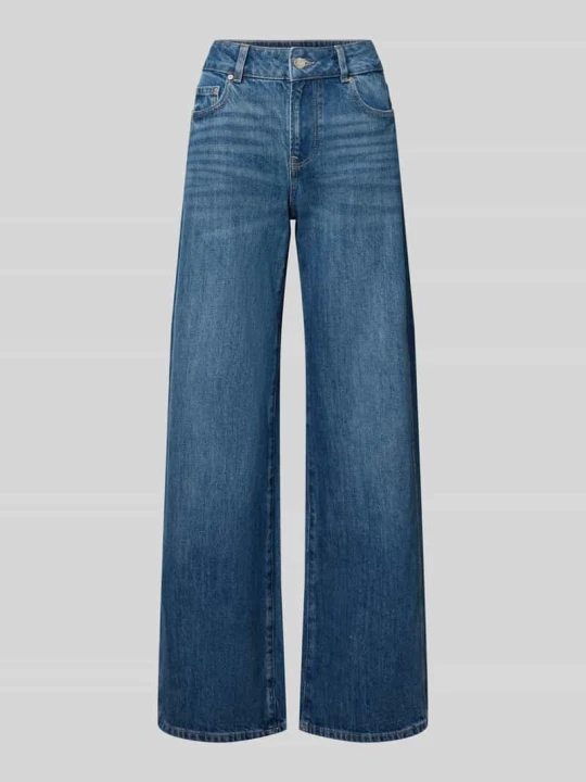 Zdjęcie produktu Jeansy o kroju wide fit z wpuszczanymi kieszeniami Gina Tricot Jeansowy niebieski