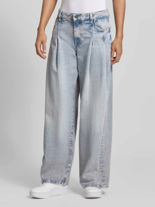 Zdjęcie produktu Jeansy o kroju wide fit z zakładkami w pasie Guess Średnioszary
