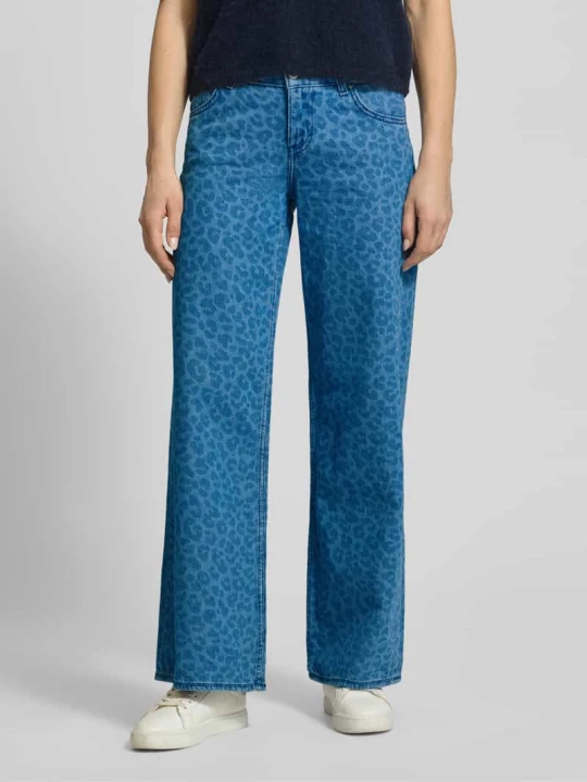 Zdjęcie produktu Jeansy o kroju wide fit ze zwierzęcym nadrukiem na całej powierzchni model 'Medley' Mustang Jeansowy niebieski