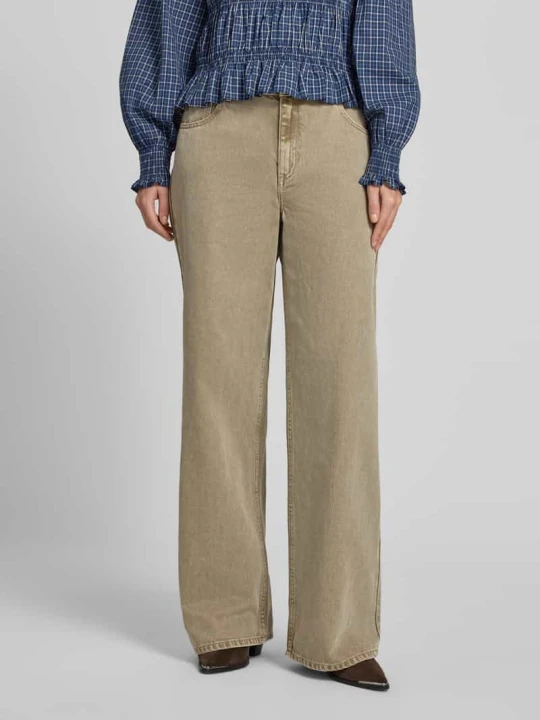 Zdjęcie produktu Jeansy o luźnym kroju z czystej bawełny Michael Kors Khaki melanż
